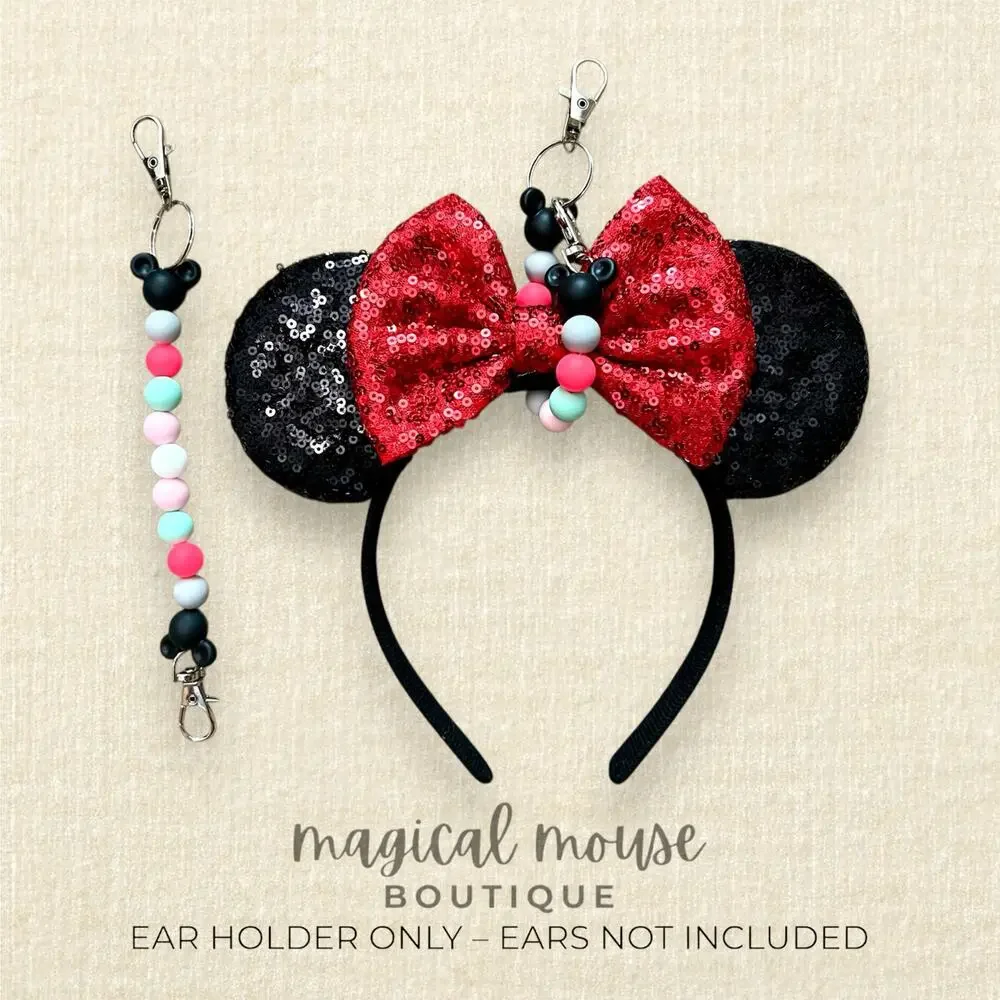 Disney-Inspired Beaded Minnie Ears Holder Clip – Electric Pop